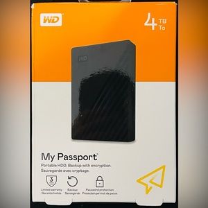 Western Digital 4TB My Passport – Portable HDD – Backup with Encryption!